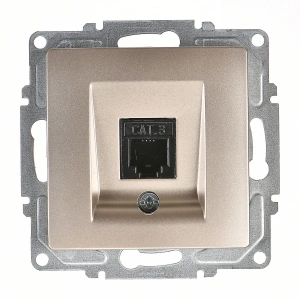 Visage Ambiance Metalik Bej Nüm Tel Prizi Cat3 Çerçevesiz - Priz ve Anahtar İçin Uyumlu Çerçeve