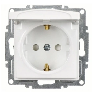 Visage Beyaz Topraklı Kapaklı Priz Çocuk Korumalı Çerçevesiz - Priz ve Anahtar İçin Uyumlu Çerçeve