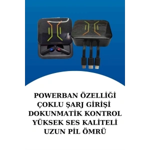 Wireless Şarjlı Akıllı Saat ve Dijital Göstergeli Kablosuz Bluetooth Kulaklık Nabız Ölçer