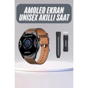 Yeni Nesil Akıllı Saat Çift Kordonlu 1.5 Inç Yuvarlak Ekran GPS ve NFC Uyumlu