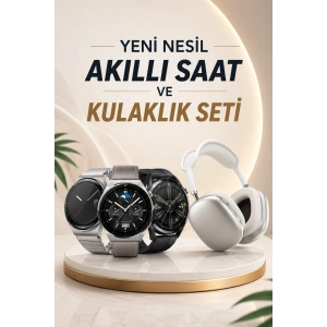 Yeni Nesil Sesli Görüşme Akıllı Saat ve Powerbank Çoklu Şarj Girişli Bluetooth Kulaklık Nabız Ölçer
