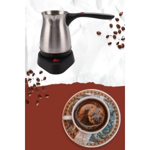 Yeni Nesil Türk Kahve Makinesi Cezvesi Siyah Gri Kablolu Pratik