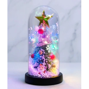 Yılbaşı Temalı Işıklı Dekoratif Cam Fanus - Model 4