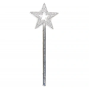 Yıldız Model Peri Asası Melek Asası Prenses Asası Metalize Gümüş Renk (5047)