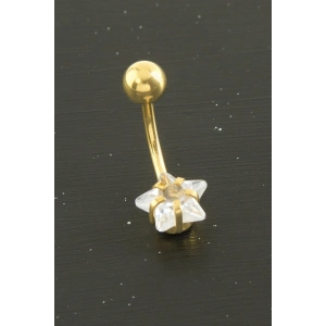 Yıldız Zirkon Taşlı Çelik Piercing 1 Adet
