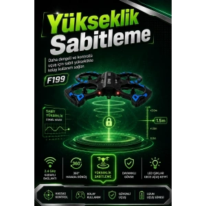 Yönsüz Mod Destekli Uzaktan Kumandalı Uçak Drone 2.4G Frekanslı Eğlenceli Oyuncak