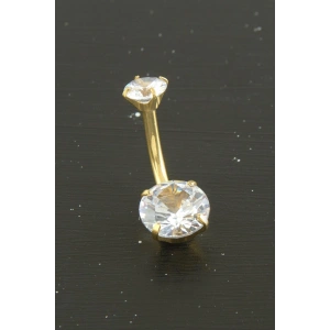 Yuvarlak Zirkon Taşlı Çelik Piercing 1 Adet