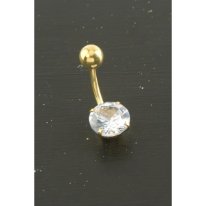 Yuvarlak Zirkon Taşlı Çelik Piercing 1 Adet