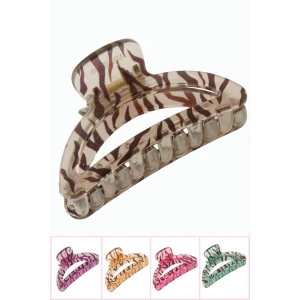 Zebra Desenli Oval Mandal Toka 8 cm