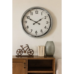 Zentime 60 Cm Krom Zarif Duvar Saati