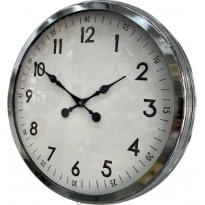 Zentime  Krom Zarif 60 Cm Metal Duvar Saati