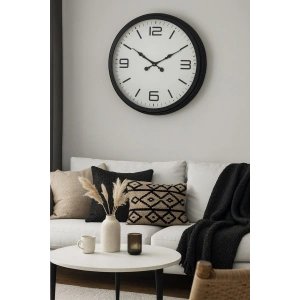 Zentime Siyah Modern Şık 60 Cm Metal Duvar Saati