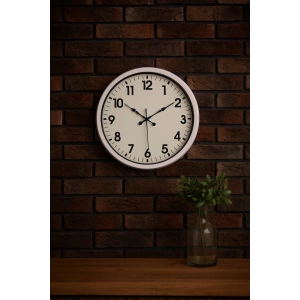 Zentime White Classic Modern 52 Cm Metal Duvar Saati