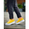 KB-CX-3 Kuback Kısa Sarı Keten Beyaz Yüksek Taban Spor Ayakkabı