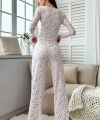 Bella Notte Ekru Sonbahar Romantizmi Uzun Kollu Pijama Takımı 7020