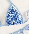 Bella Notte Mavi Desenli Üçgen Bikini Set M-9003