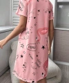 Bella Notte Pembe Flamingo Desenli Kadın Gecelik- Uyku Elbisesi 15726