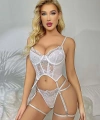 Dantel Transparan Dantel Badysuit 4lü Takım 2027