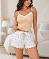 Kadın Çiçek Desenli Dantel Askılı Şortlu Pijama Takımı 5260