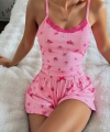 Kadın Çiçekli Dantelli Şortlu Pijama Takım 5177