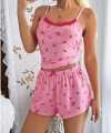Kadın Çiçekli Dantelli Şortlu Pijama Takım 5177