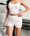 Kadın Kalp Desenli Askılı Şortlu Pijama Takımı 5236