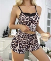 Leopar Desenli Şortlu Gecelik Pijama Takımı 5048