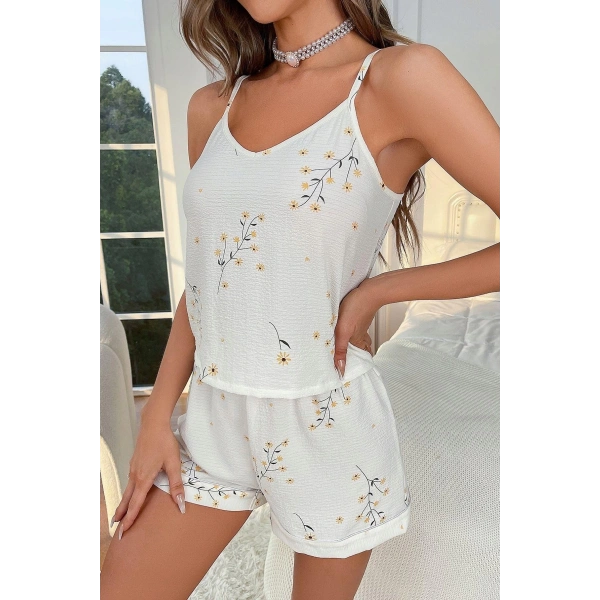 Bella Notte Ekru Baharın Sıcaklığı Şort Takım 7533