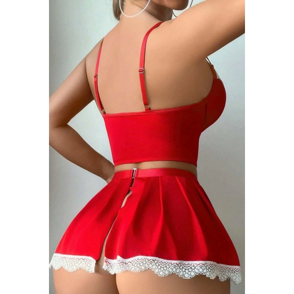 Bella Notte Kırmızı Fransız Model Hizmetçi Kostüm 17038