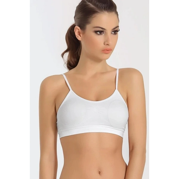 Kadın Ince Askılı Pedli Büstiyer Yarım Atlet Sütyen 3lü Set