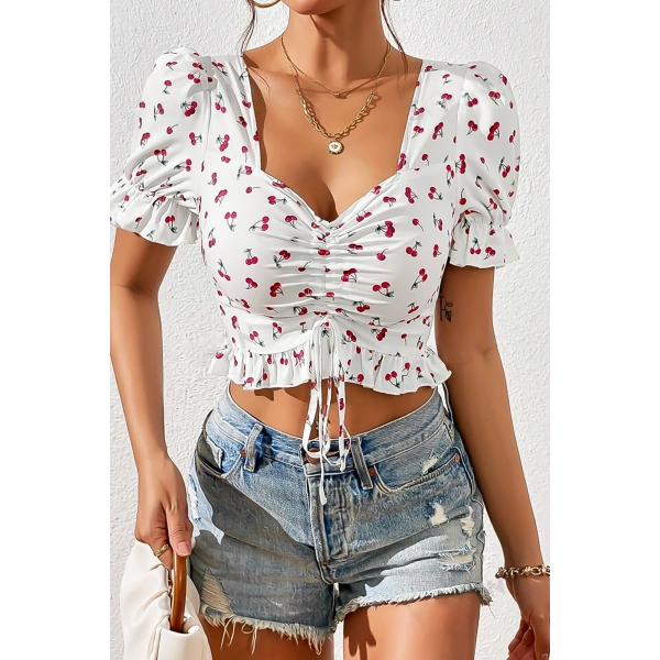 Bella Notte Beyaz Kiraz Fırtınası Crop B-5505