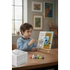 Pencere ve Kuş Temalı Çocuk Boyama Tuvali – Şövaleli Eğitici Boyama Seti 20x20 cm