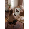 Sayılarla Boyama Seti 40 x 50 cm Tuval Şasesine Gerili Beyaz Vazodaki Kırmızı Laleler
