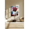 Sayılarla Boyama Seti 40 x 50 cm Tuval Şasesine Gerili Beyaz Vazodaki Kırmızı Laleler