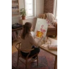 Sayılarla Boyama Seti 40 x 50 cm Tuval Şasesine Gerili Flamingo Ailesi