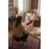 Sayılarla Boyama Seti 40 x 50 cm Tuval Şasesine Gerili Kedi ve Karpuz