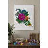 Çiçek Desenli Mandala Tuval Boyama Seti 40x50 cm