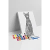Kedi Desenli Mandala Tuval Boyama Seti 40x50 cm