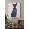 Kedi Desenli Mandala Tuval Boyama Seti 40x50 cm