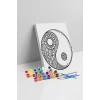 Yin Yang Desenli Mandala Tuval Boyama Seti 40x50 cm