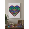 Etnik Kalp Desenli Mandala Tuval Boyama Seti 40x50 cm