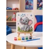 15x15 Sevimli Fil Tuvalsiz Taş Boyama Seti