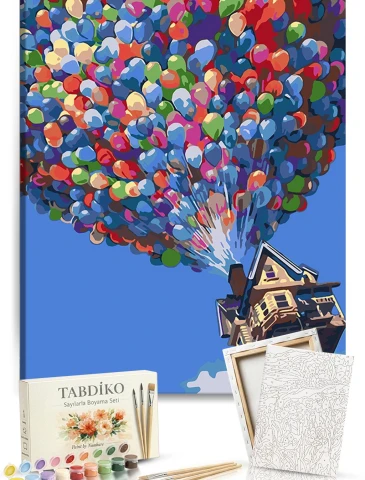 Sayılarla Boyama Seti 40 x 50 cm Tuval Şasesine Gerili Yukarı Bak