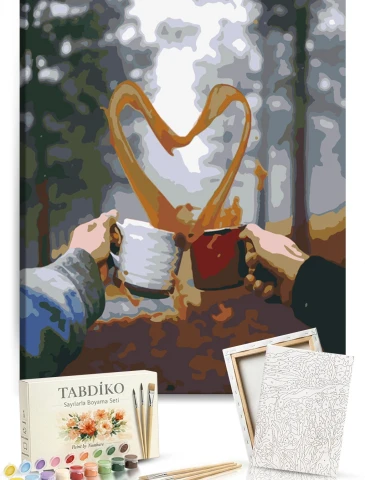 Sayılarla Boyama Seti 40 x 50 cm Tuval Şasesine Gerili Sen ve Ben