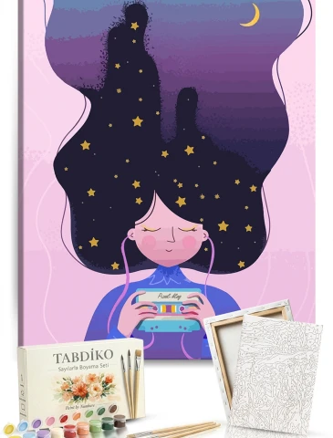 Sayılarla Boyama Seti 40 x 50 cm Tuval Şasesine Gerili Kaset