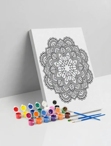 Klasik Mandala Tuval Boyama Seti 40x50 cm