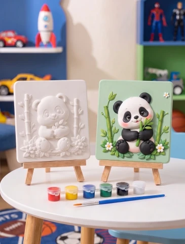 15x15 Panda Tuvalsiz Taş Boyama Seti