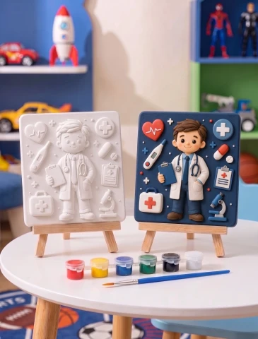 15x15 Doktor Çocuk Taş Boyama Seti – Çocuk ve Yetişkin Hobi Kiti