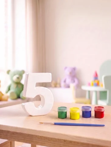 5 Rakamı Taş Boyama Hobi Seti