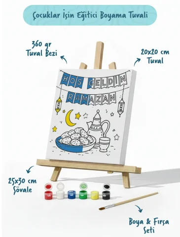 Ramazan Eğitici Boyama Seti Hoş Geldin Ramazan Sofrası (Şövaleli)